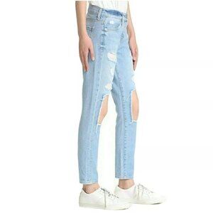 7 For All Mankind Josefina Peek Jeans Blue Distressed   26